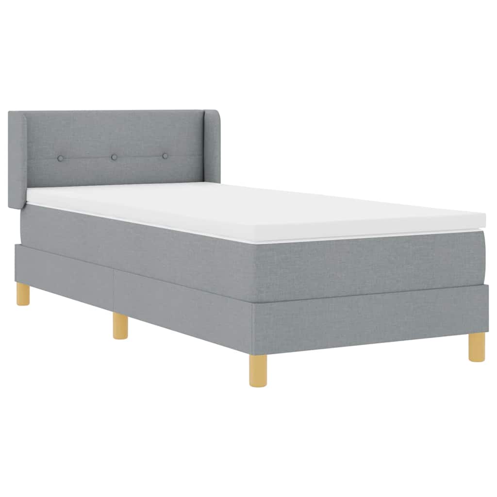 Letto a molle con testiera Grigio chiaro 200 x 90 cm Tessuto | homemem39