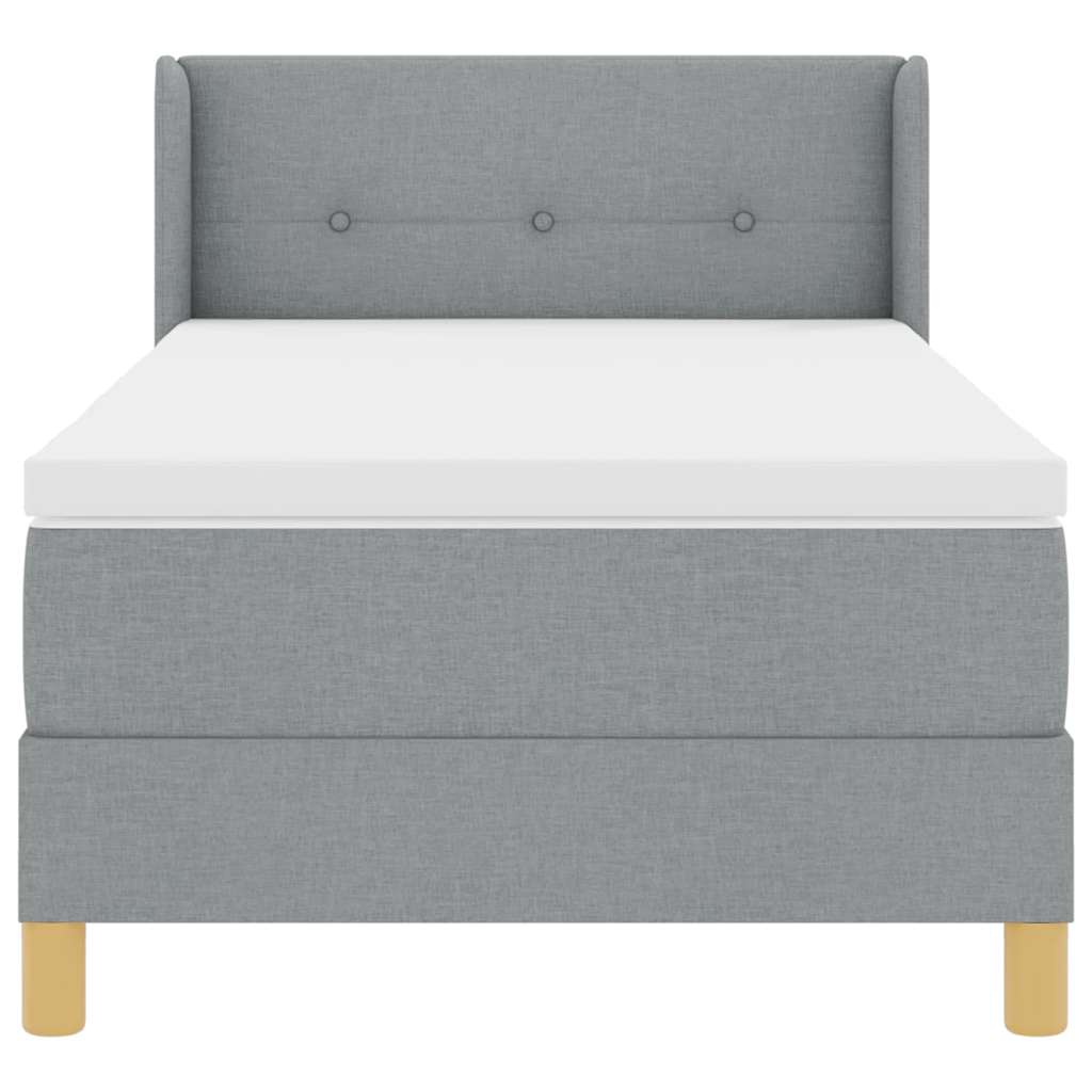 Letto a molle con testiera Grigio chiaro 200 x 90 cm Tessuto | homemem39