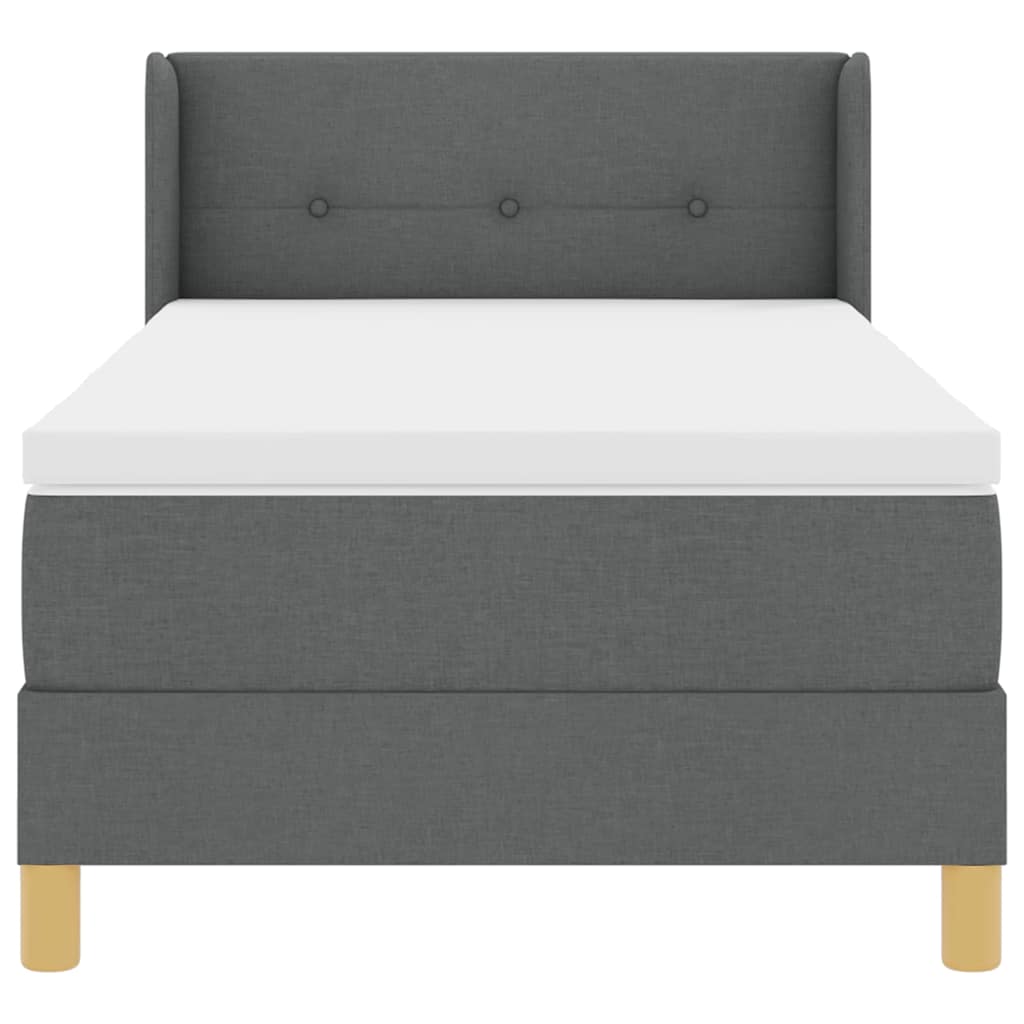 <strong>Letto a Molle< / strong> Grigio scuro 90 x 200 cm Tessuto - homemem39