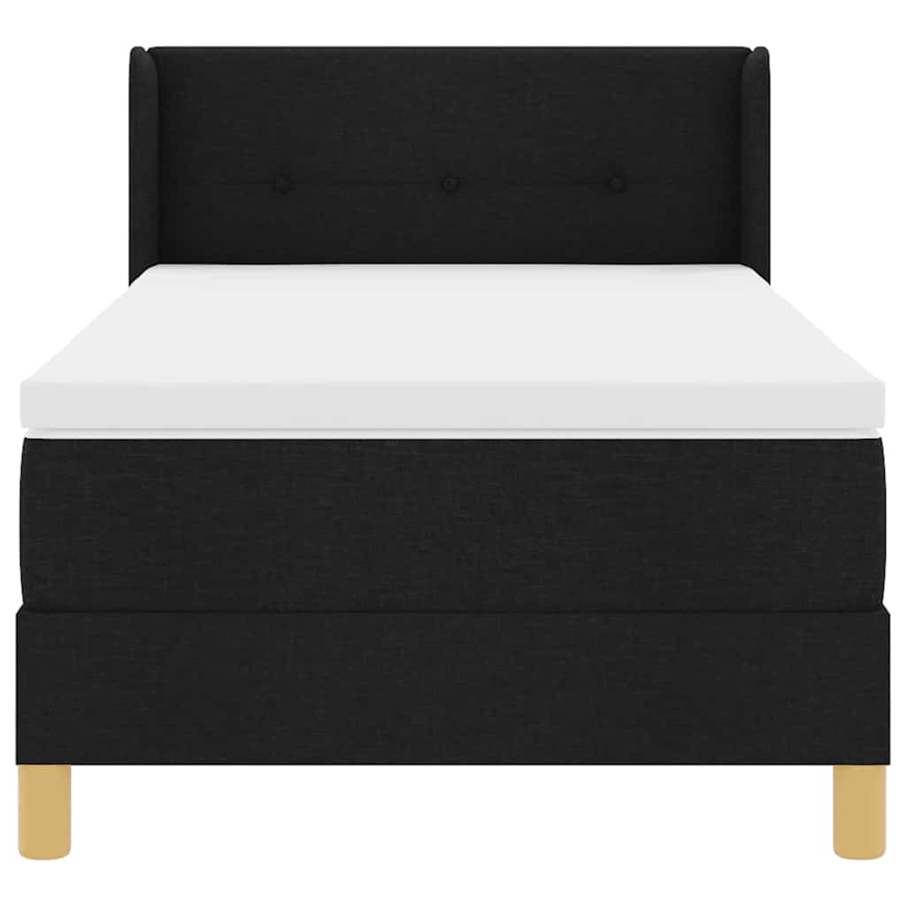 Letto a molle con testiera Nero 200 x 90 cm Tessuto | homemem39