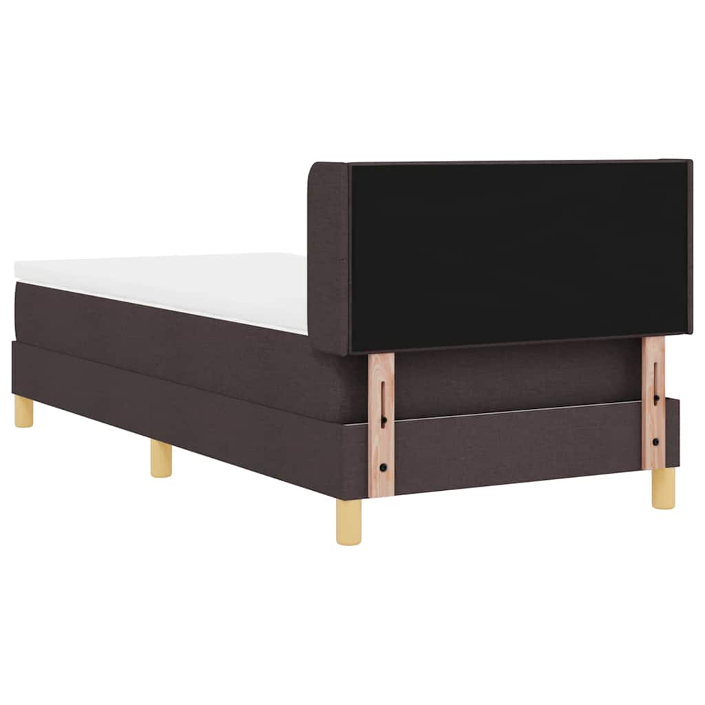 Letto a molle con testiera Marrone Scuro 200 x 90 cm Tessuto | homemem39