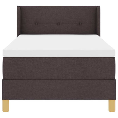 Letto a molle con testiera Marrone Scuro 200 x 90 cm Tessuto | homemem39