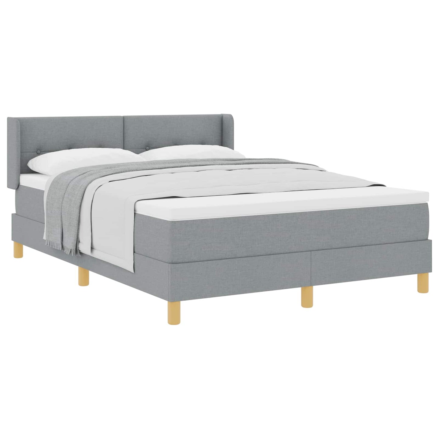 Letto a molle con testiera Grigio chiaro 190 x 140 cm Tessuto | homemem39