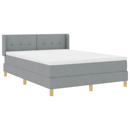 Letto a molle con testiera Grigio chiaro 190 x 140 cm Tessuto | homemem39
