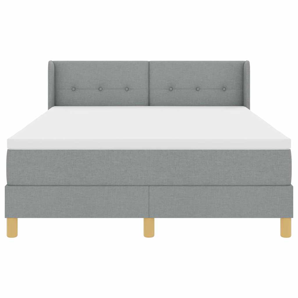 Letto a molle con testiera Grigio chiaro 190 x 140 cm Tessuto | homemem39