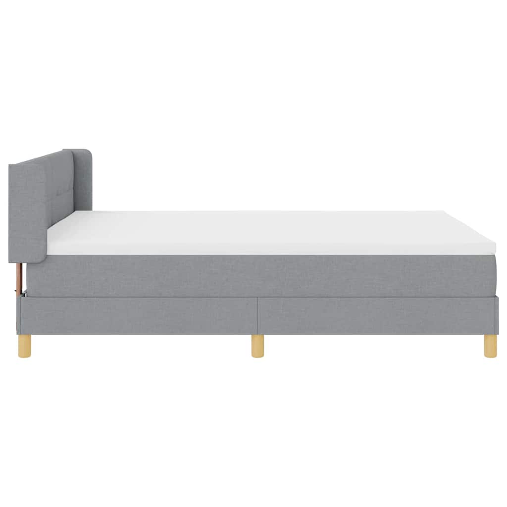 Letto a molle con testiera Grigio chiaro 190 x 140 cm Tessuto | homemem39