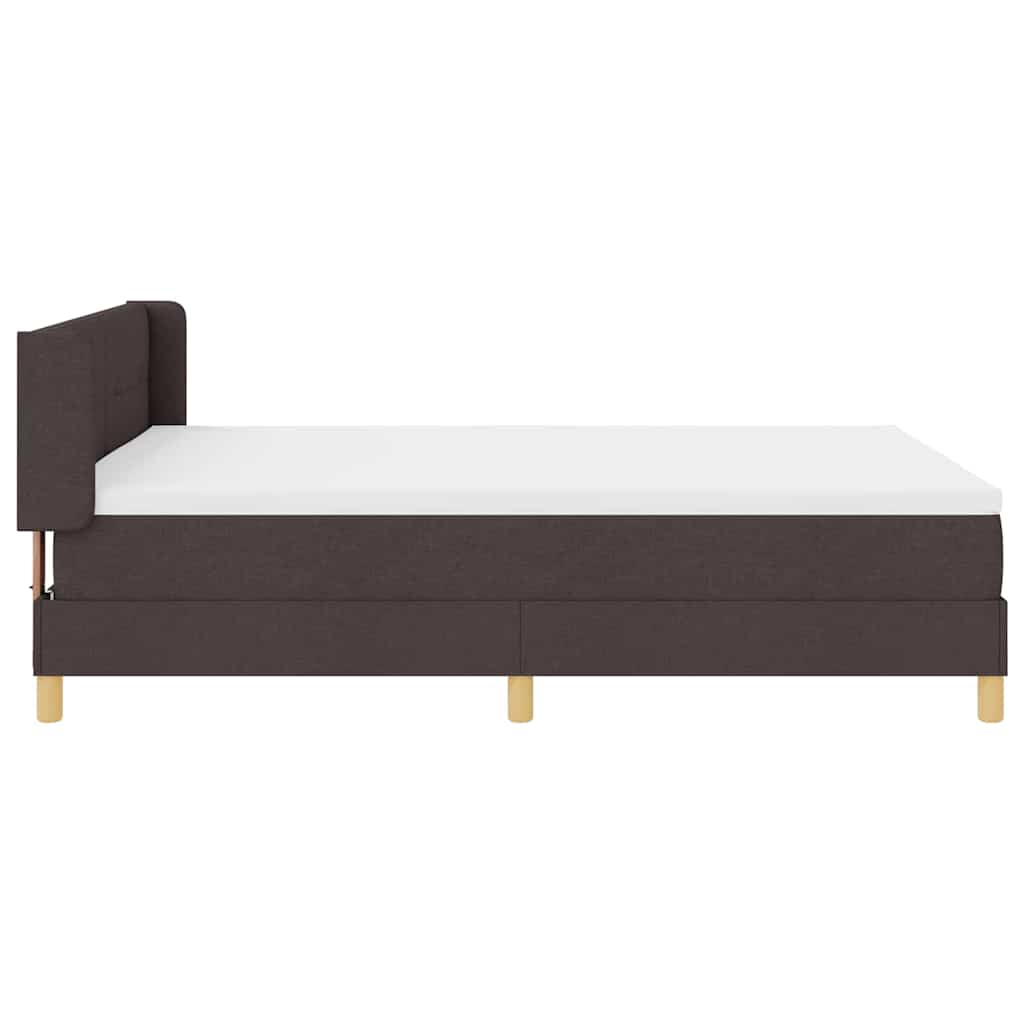 Letto a molle con testiera Marrone Scuro 190 x 140 cm Tessuto | homemem39