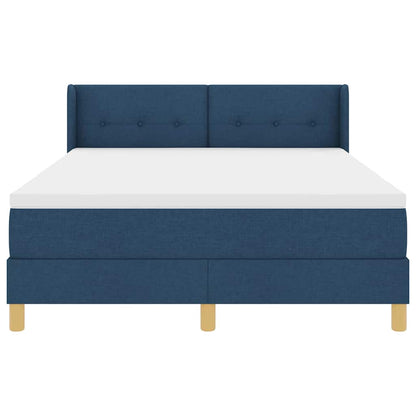 Letto a molle con testiera Blu 190 x 140 cm Tessuto | homemem39
