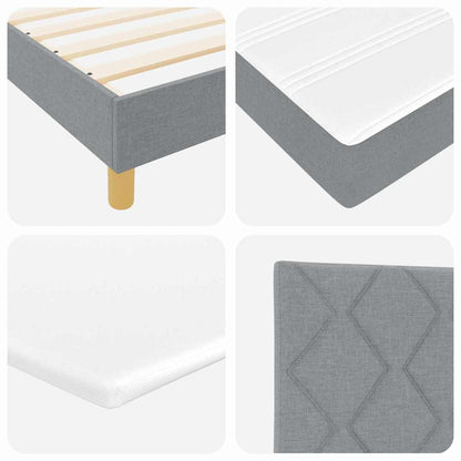 Letto a molle con testiera Grigio chiaro 200 x 140 cm Tessuto | homemem39