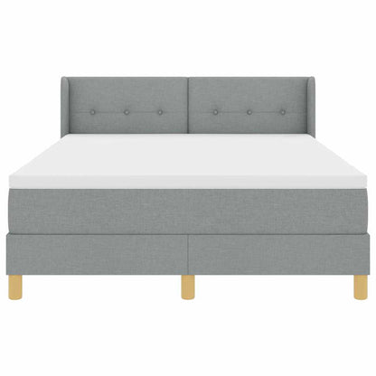 Letto a molle con testiera Grigio chiaro 200 x 140 cm Tessuto | homemem39