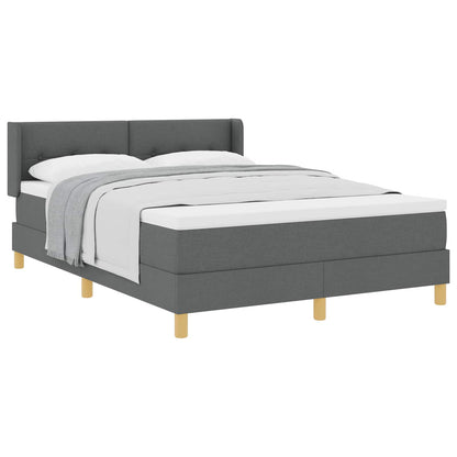 Letto a molle con testiera Grigio scuro 200 x 140 cm Tessuto | homemem39