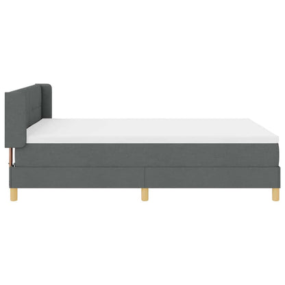 Letto a molle con testiera Grigio scuro 200 x 140 cm Tessuto | homemem39