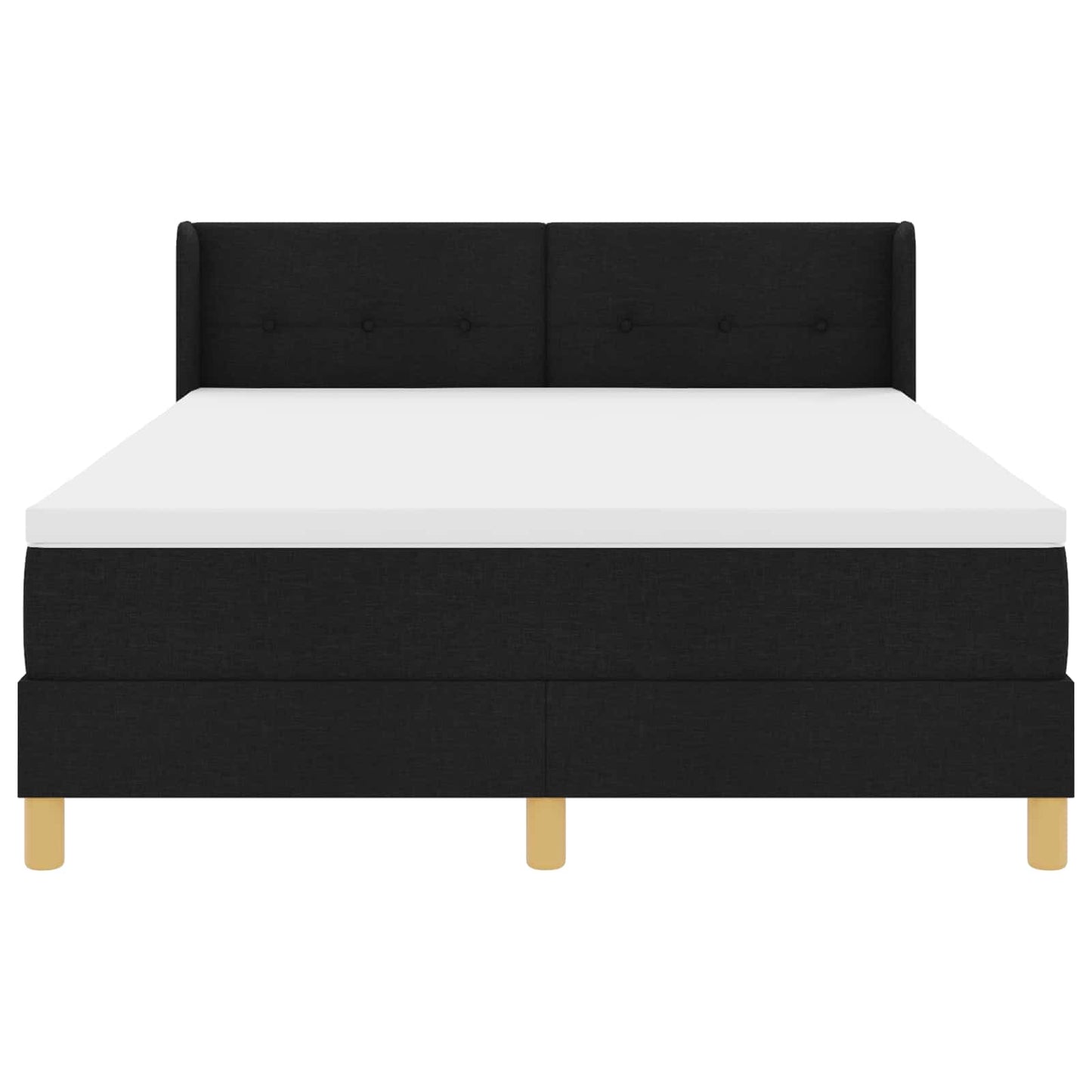 Letto a molle con materasso Nero 200 x 140 cm Poliestere