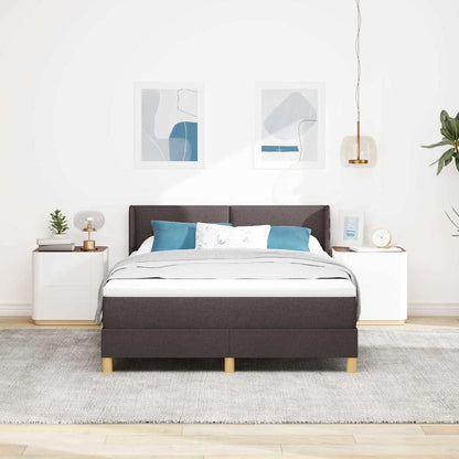 Letto a molle con testiera Marrone Scuro 200 x 140 cm Tessuto | homemem39