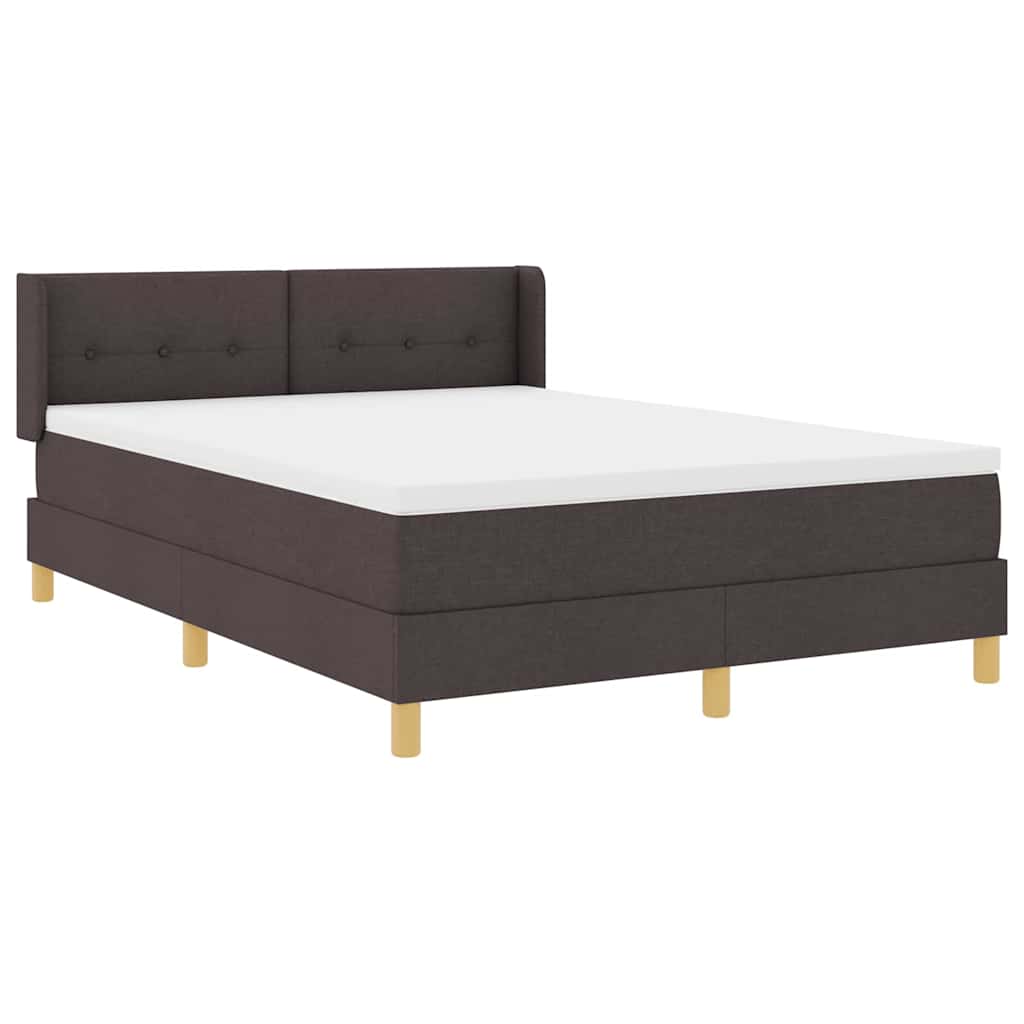 Letto a molle con testiera Marrone Scuro 200 x 140 cm Tessuto | homemem39