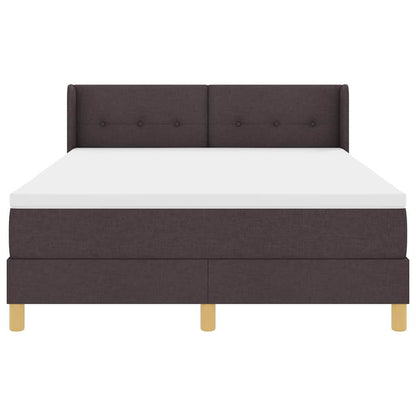 Letto a molle con testiera Marrone Scuro 200 x 140 cm Tessuto | homemem39