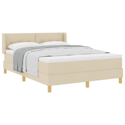 Letto a molle con cuscino Crema 200 x 140 cm Tessuto | homemem39