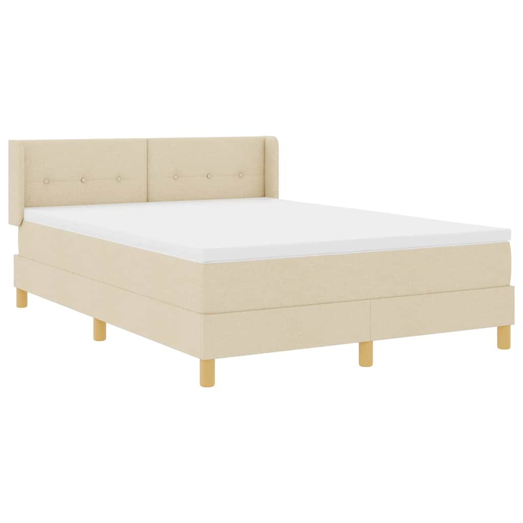 Letto a molle con cuscino Crema 200 x 140 cm Tessuto | homemem39