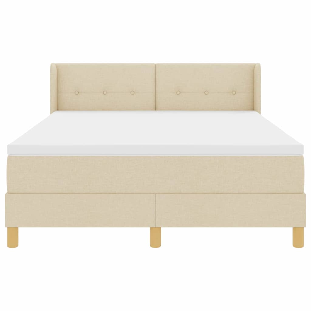 Letto a molle con cuscino Crema 200 x 140 cm Tessuto | homemem39
