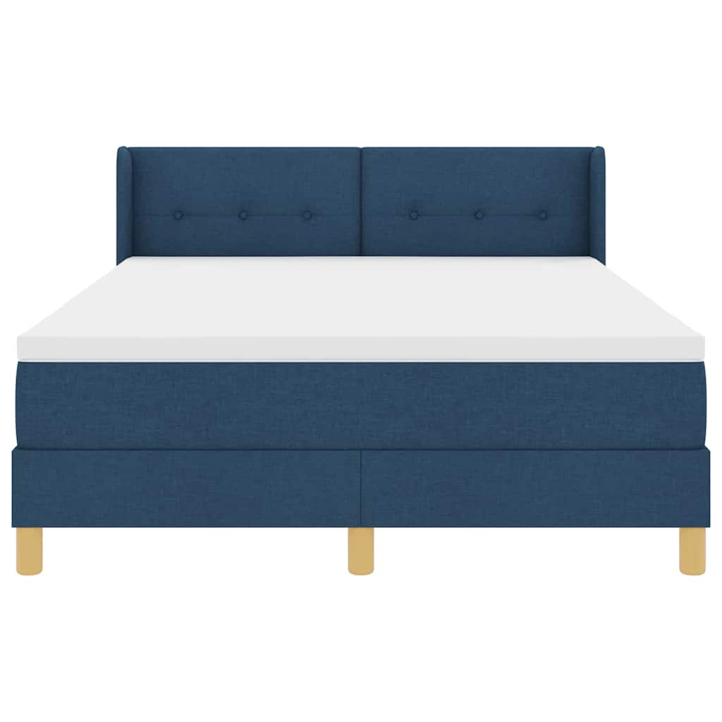 Letto a molle con testiera Blu 200 x 140 cm Tessuto | homemem39