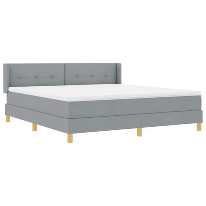 Letto a molle con testiera Grigio chiaro 200 x 180 cm Tessuto