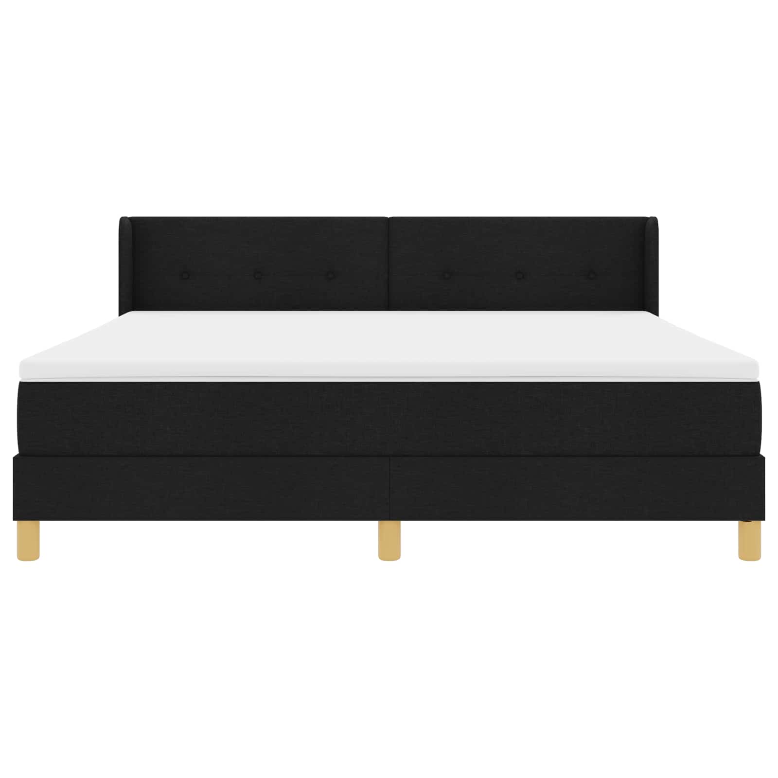 Letto a molle con testiera Nero 200 x 180 cm Tessuto | homemem39