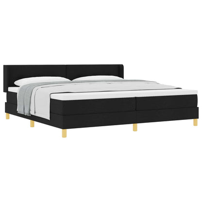 Letto a molle con testiera Nero 200 x 200 cm Tessuto | homemem39