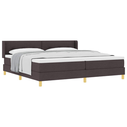 Letto a molle con testiera Marrone Scuro 200 x 200 cm Tessuto