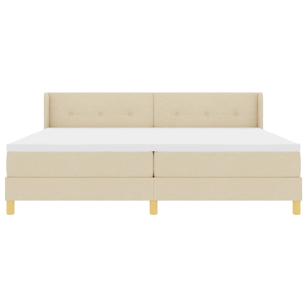 <strong>Letto a Molle< / strong> Crema 200 x 200 cm Tessuto