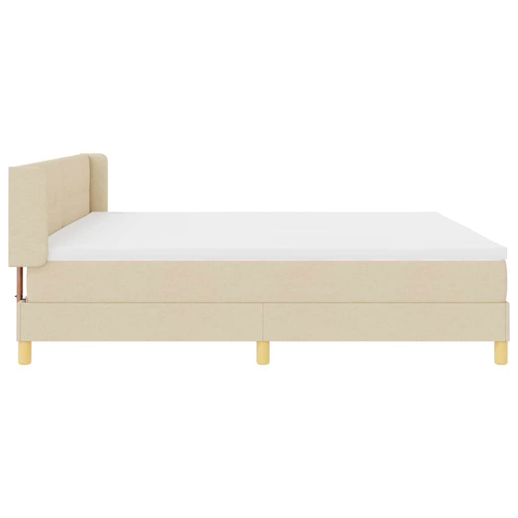 <strong>Letto a Molle< / strong> Crema 200 x 200 cm Tessuto