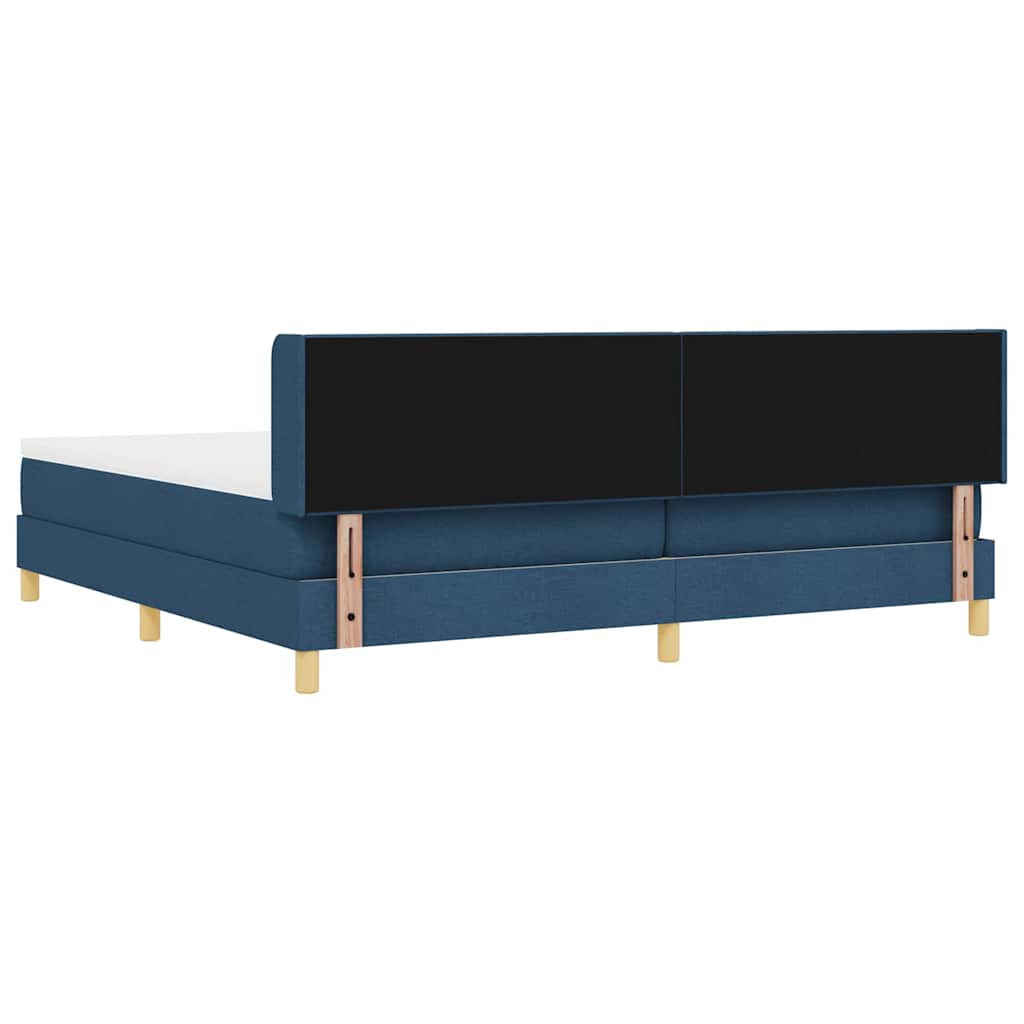 Letto a molle con testiera Blu 200 x 200 cm Tessuto | homemem39