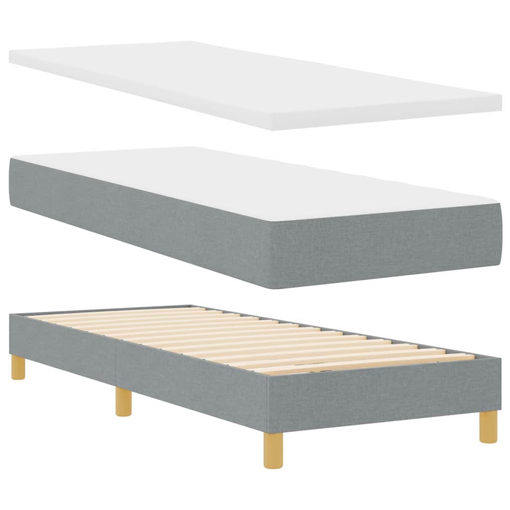 Letto a molle con testiera Grigio chiaro 200 x 80 cm Tessuto | homemem39