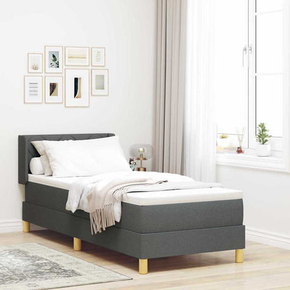 Letto a molle con cuscino Grigio scuro 200 x 80 cm Tessuto | homemem39