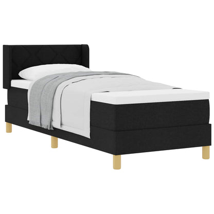 Letto a molle con testiera Nero 200 x 80 cm Tessuto | homemem39