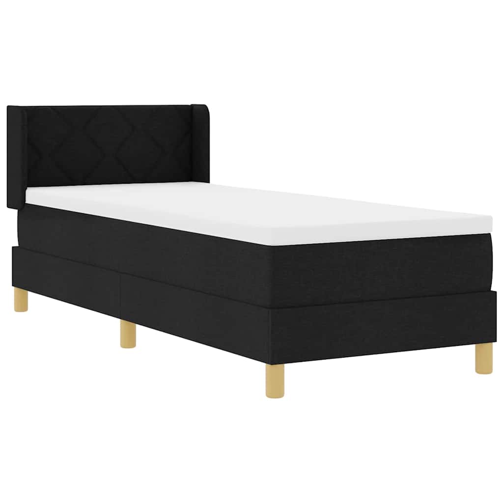 Letto a molle con testiera Nero 200 x 80 cm Tessuto | homemem39