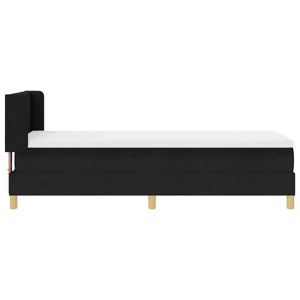 Letto a molle con testiera Nero 200 x 80 cm Tessuto | homemem39