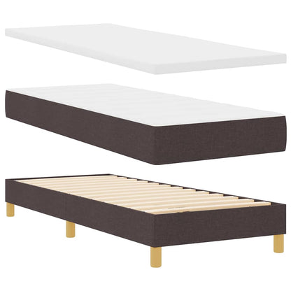 Letto a molle con testiera Marrone Scuro 200 x 80 cm Tessuto | homemem39