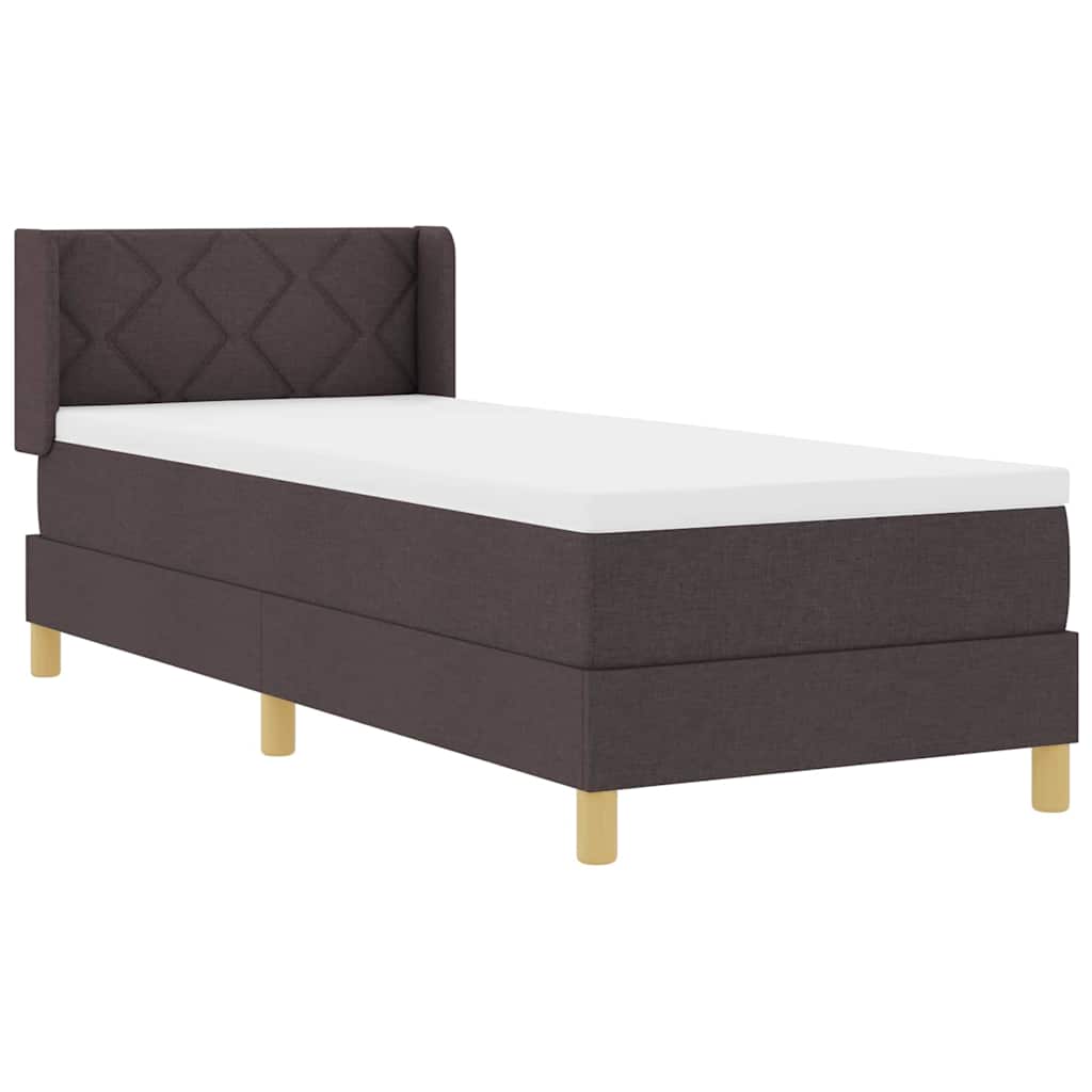Letto a molle con testiera Marrone Scuro 200 x 80 cm Tessuto | homemem39