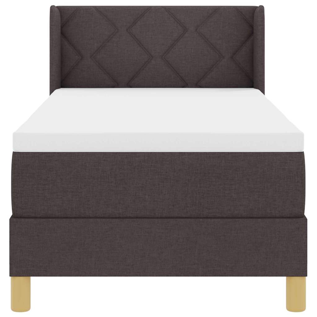 Letto a molle con testiera Marrone Scuro 200 x 80 cm Tessuto | homemem39
