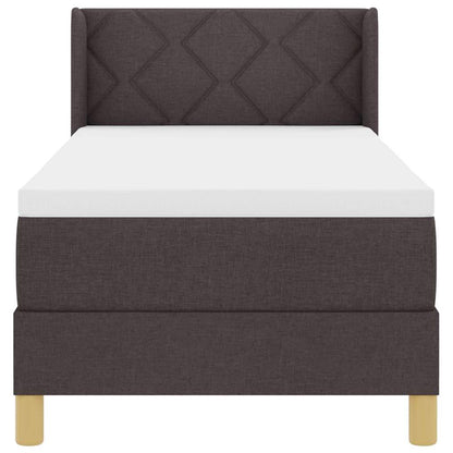 Letto a molle con testiera Marrone Scuro 200 x 80 cm Tessuto | homemem39
