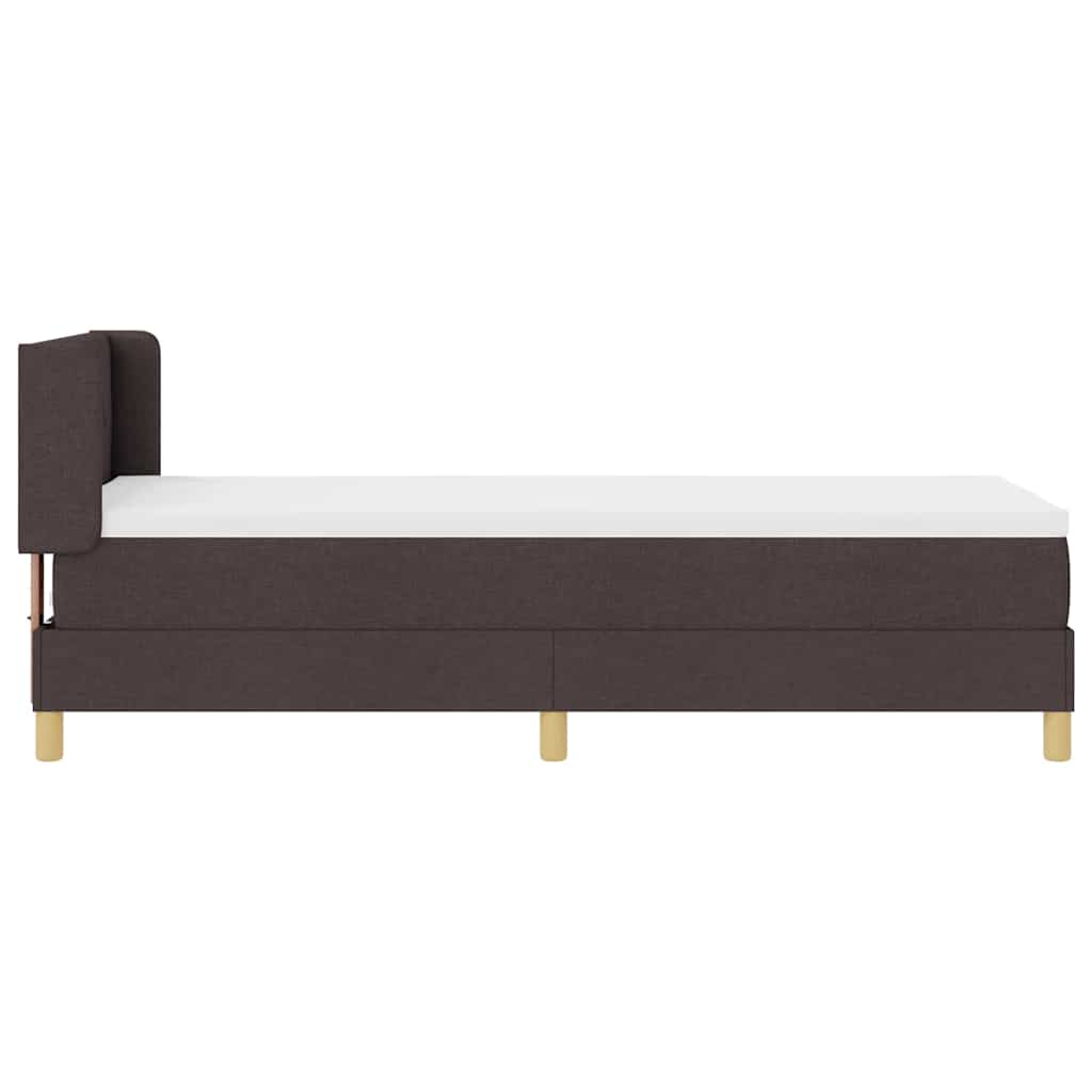 Letto a molle con testiera Marrone Scuro 200 x 80 cm Tessuto | homemem39