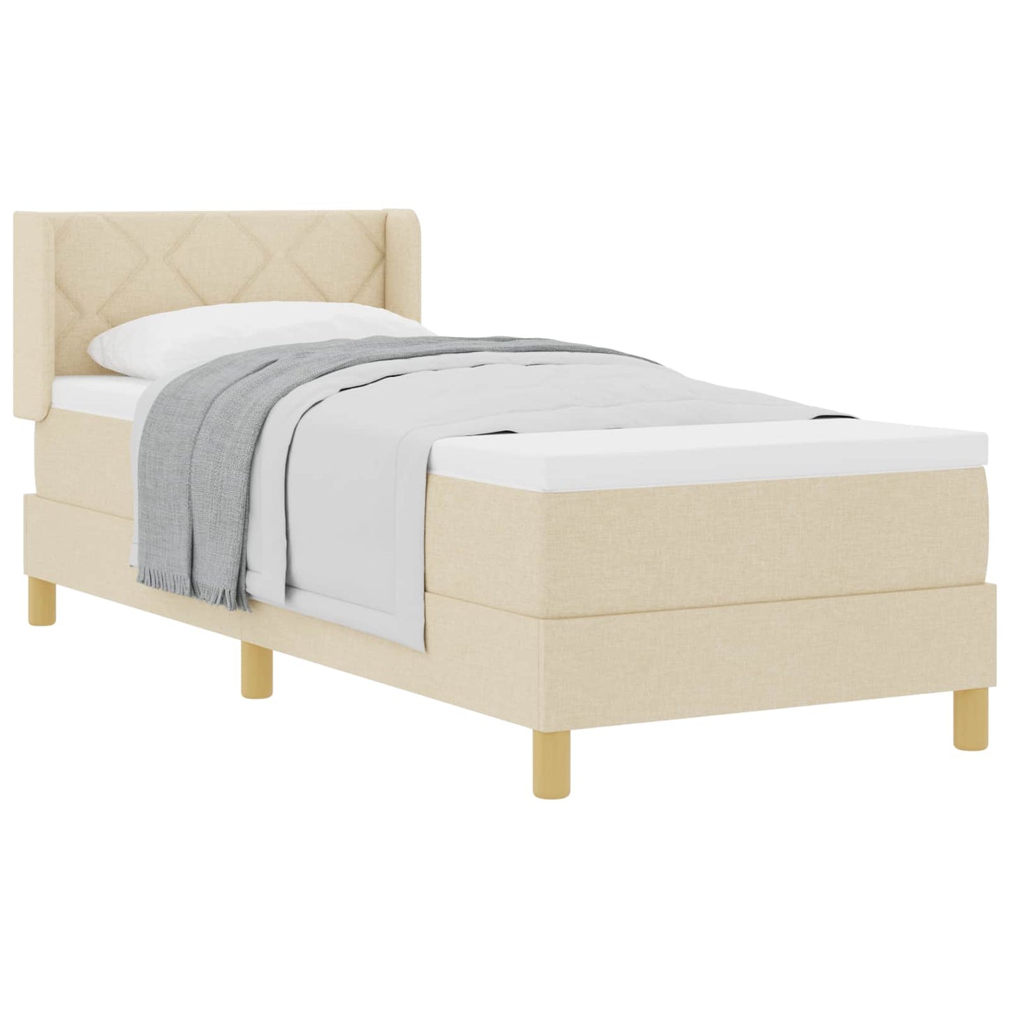 Letto a molle con materasso Crema 200 x 80 cm Poliestere
