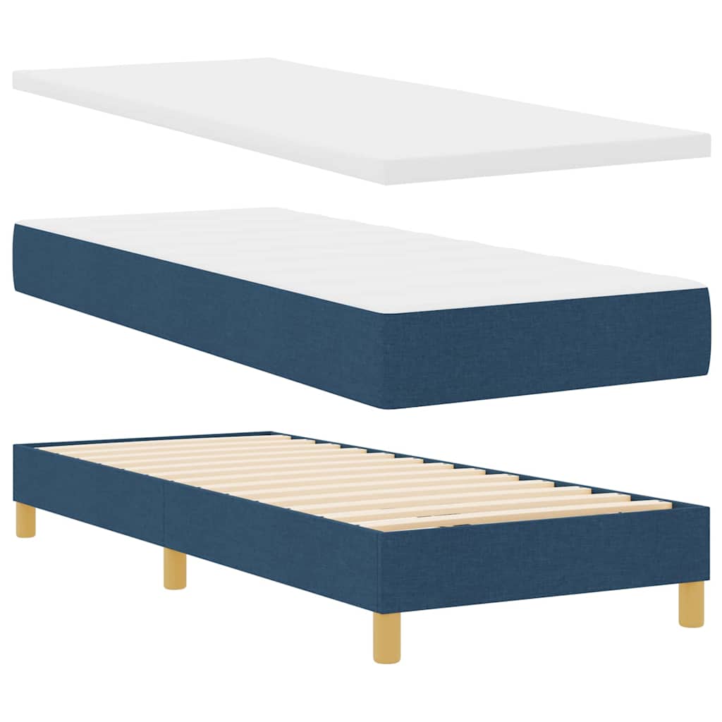 Letto a molle con testiera Blu 200 x 80 cm Tessuto | homemem39
