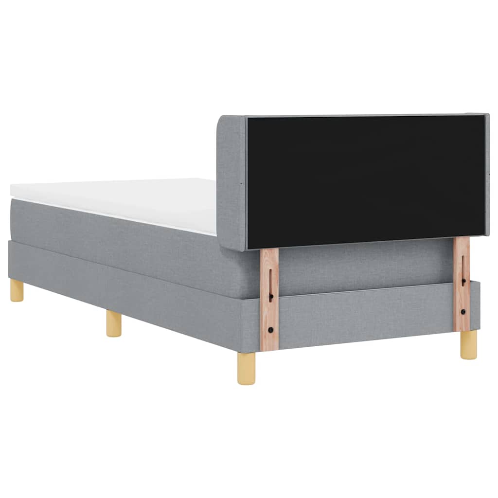 Letto a molle con testiera Grigio chiaro 190 x 90 cm Tessuto | homemem39