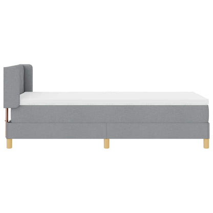 Letto a molle con testiera Grigio chiaro 190 x 90 cm Tessuto | homemem39