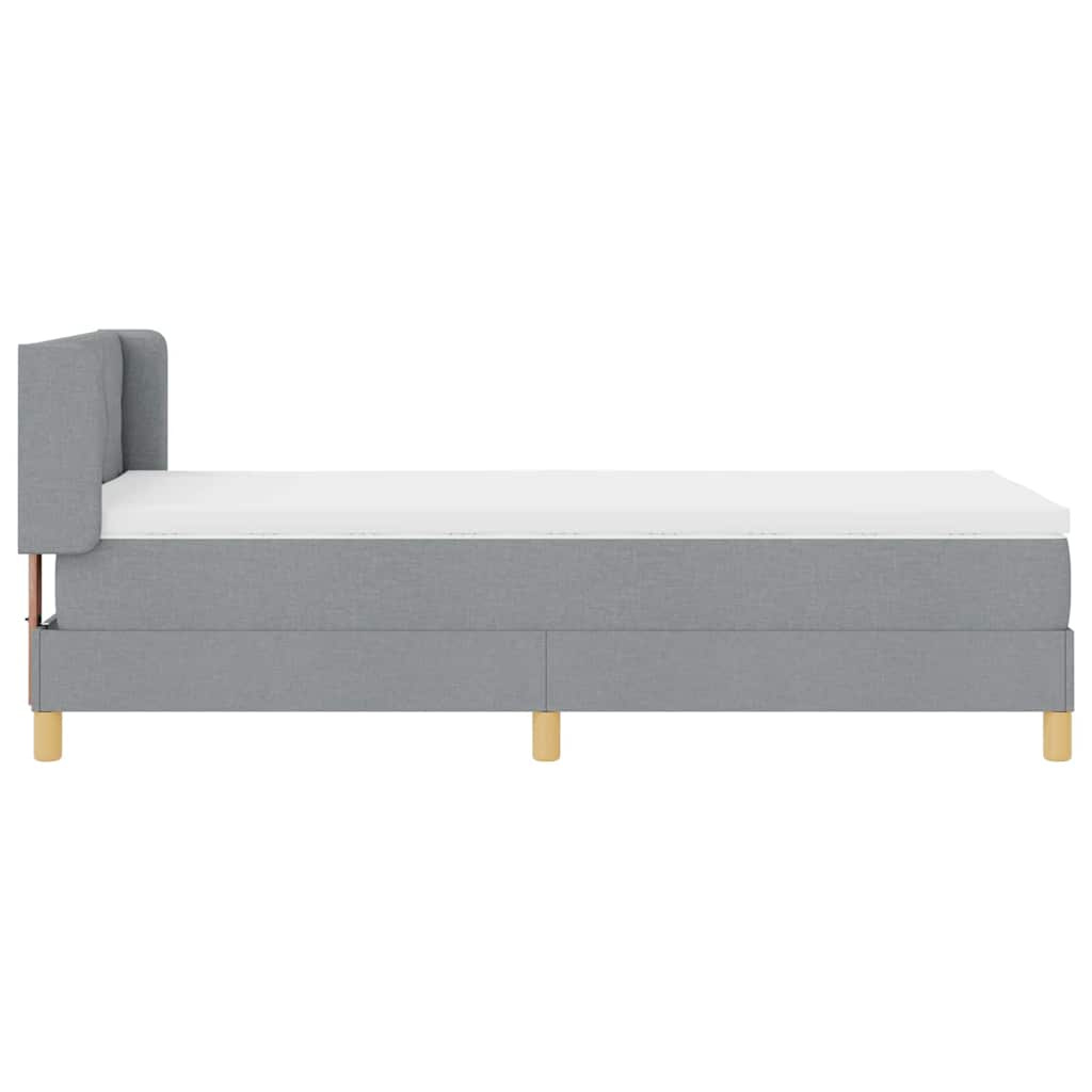 Letto a molle con testiera Grigio chiaro 190 x 90 cm Poliestere