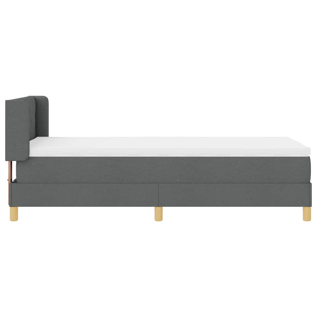 Letto a molle con testiera Grigio scuro 190 x 90 cm Tessuto | homemem39