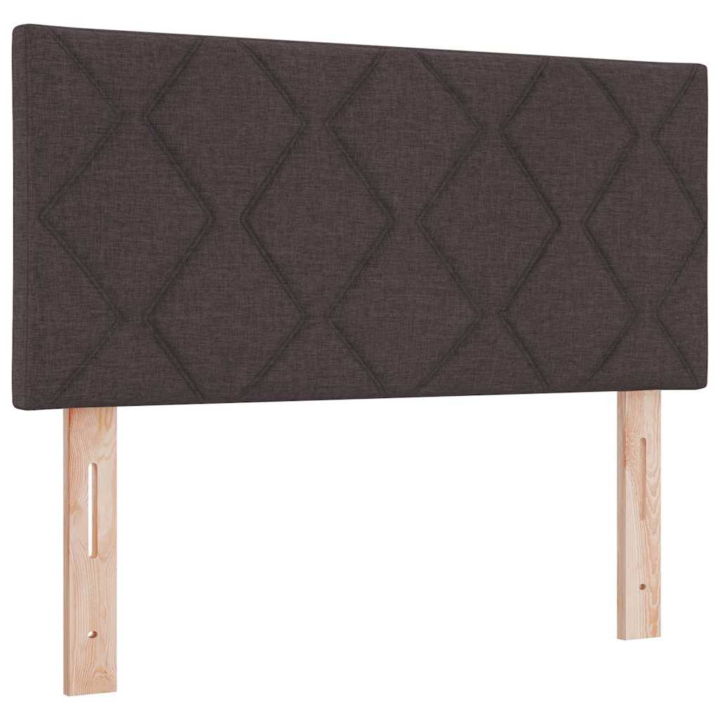 Letto a molle con testiera Marrone Scuro 190 x 90 cm Tessuto | homemem39
