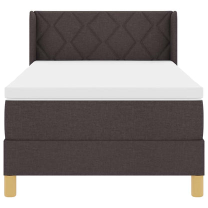 Letto a molle con testiera Marrone Scuro 190 x 90 cm Tessuto | homemem39