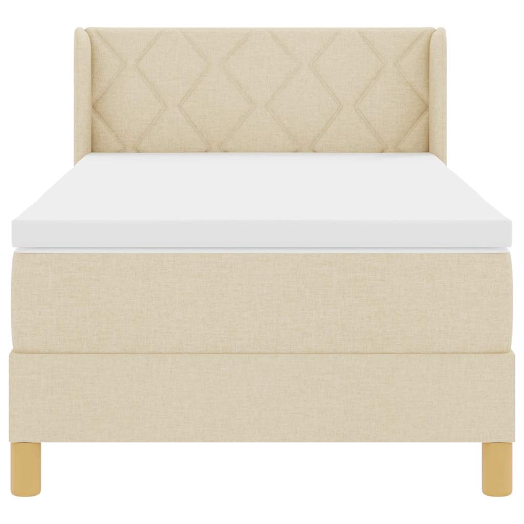 Letto a molle con testiera Crema 190 x 90 cm Tessuto | homemem39